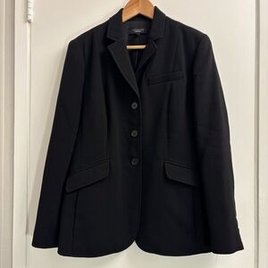 Talbots Women's‎ 100% Wool Classic 3 Button Blazer Jacket Black Lined Size 8